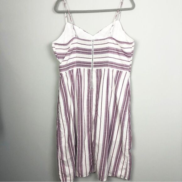 EXPRESS | Purple & White Striped Cut Out Midi Length Dress Women’s Size 18 - Picture 9 of 15